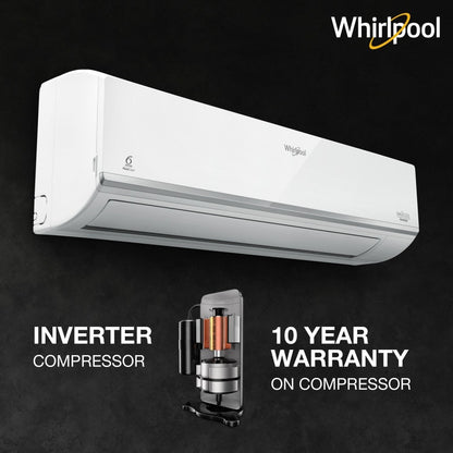 Whirlpool 4 इन 1 कन्वर्टिबल कूलिंग 1.5 टन 3 स्टार स्प्लिट इन्वर्टर एसी - सफ़ेद - 1.5T मैजिकूल कन्वर्ट 3S COPR INV, कॉपर कंडेंसर