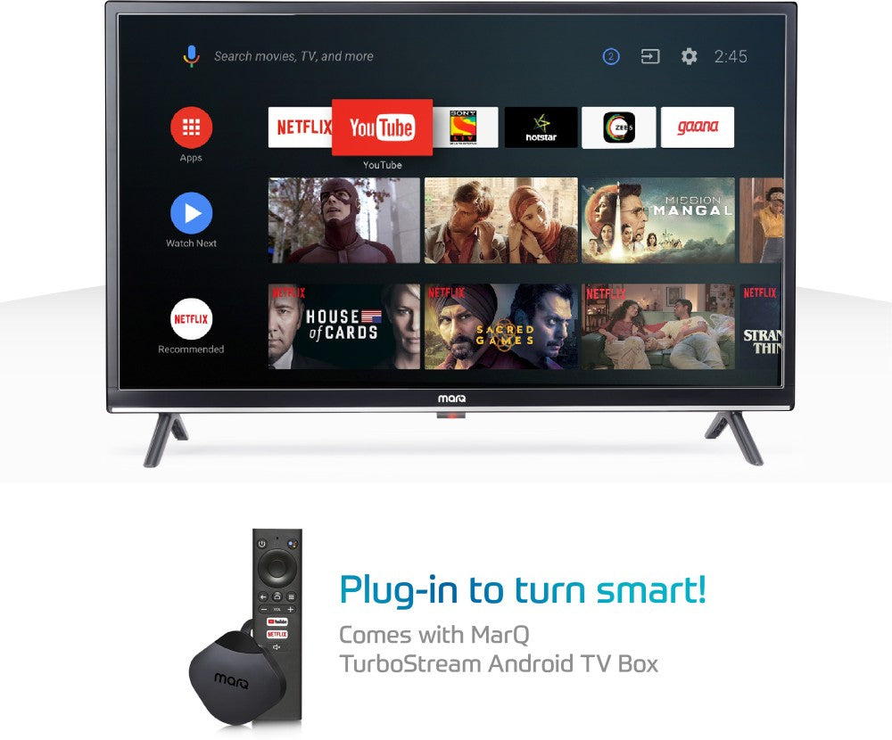 MarQ by Flipkart Innoview 80 cm (32 inch) HD Ready LED Smart Android TV with TurboStream Box - 32VNSSHDM