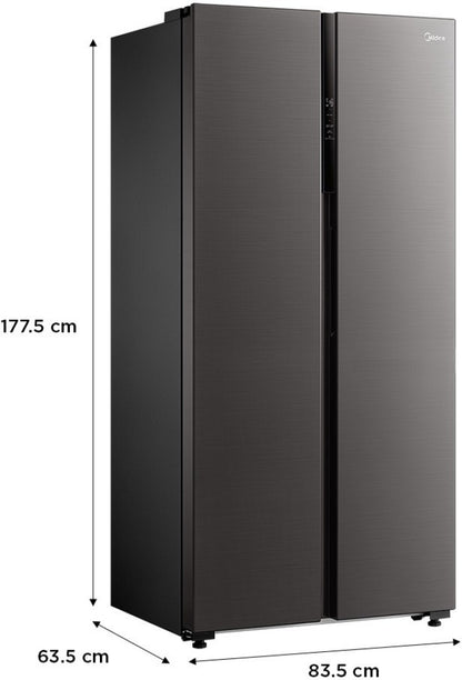 Midea 482 L Frost Free Side by Side Refrigerator - Black, MDRS619FGG28IND