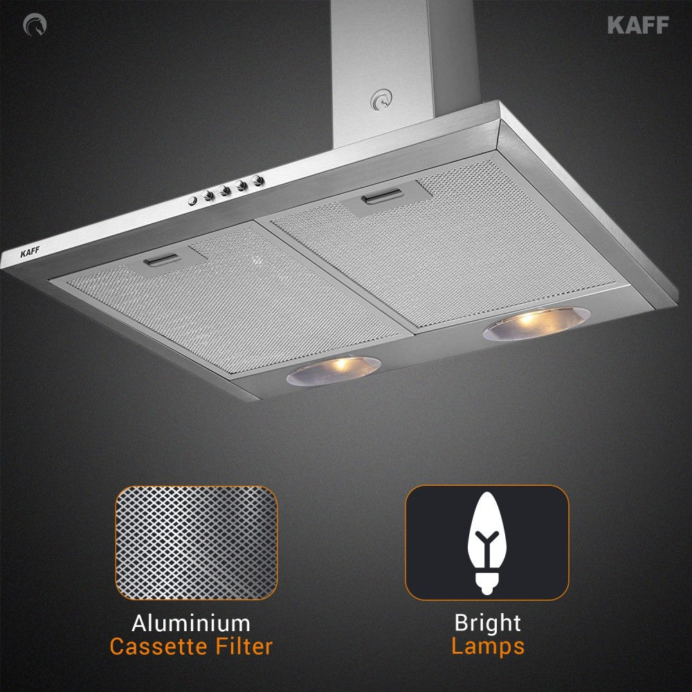 Kaff META 60 CM Wall Mounted Chimney - STEEL 925 m³/h