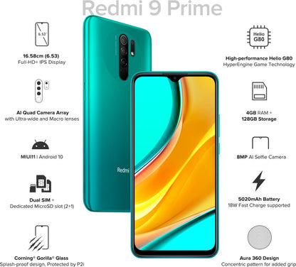 REDMI 9 Prime (Mint Green, 128 GB) - 4 GB RAM