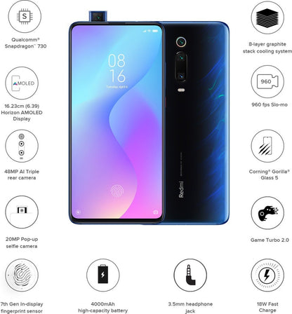 Redmi K20 (Glacier Blue, 128 GB) - 6 GB RAM