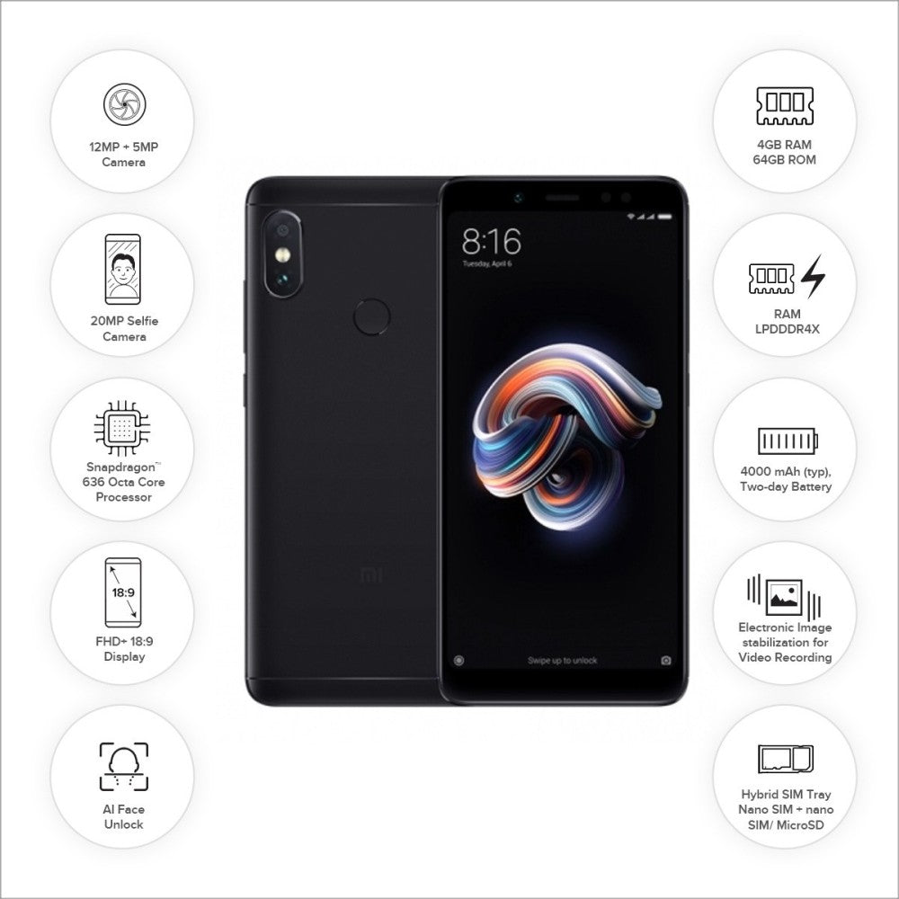 Redmi Note 5 Pro (Black, 64 GB) - 4 GB RAM