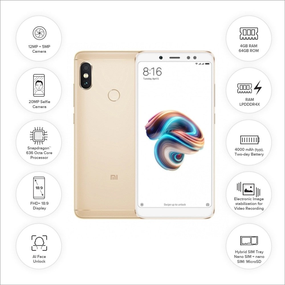 Redmi Note 5 Pro (Gold, 64 GB) - 4 GB RAM