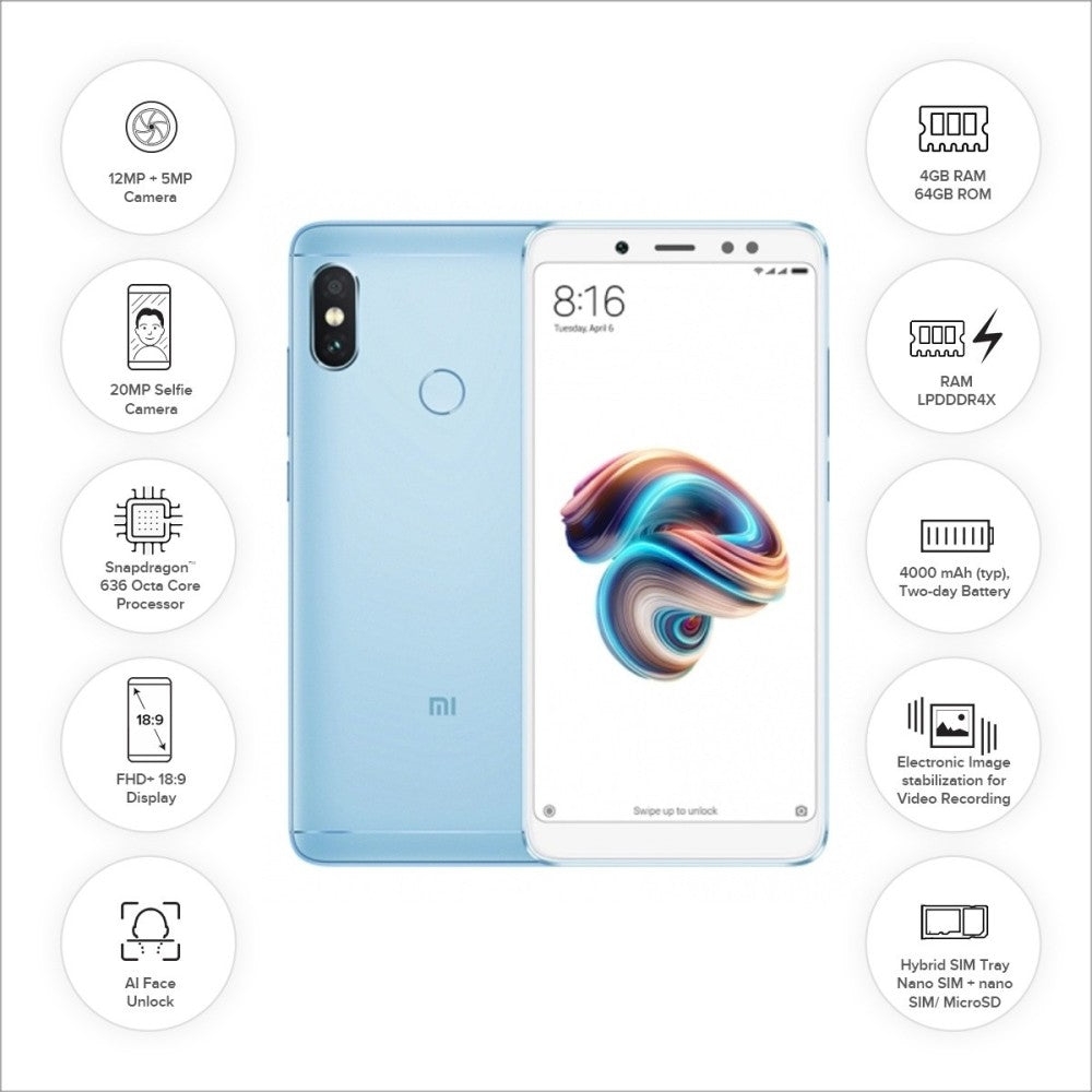 Redmi Note 5 Pro (Lake Blue, 64 GB) - 4 GB RAM