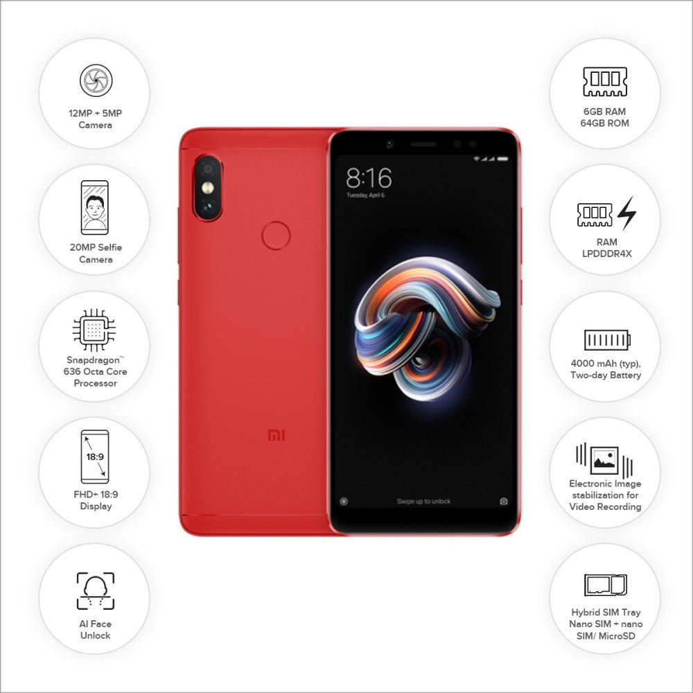 Redmi Note 5 Pro (Red, 64 GB) - 6 GB RAM