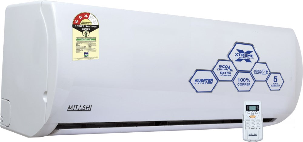 MITASHI 1 Ton 3 Star Split Inverter AC  - White - MiSAC103INvXHD, Copper Condenser