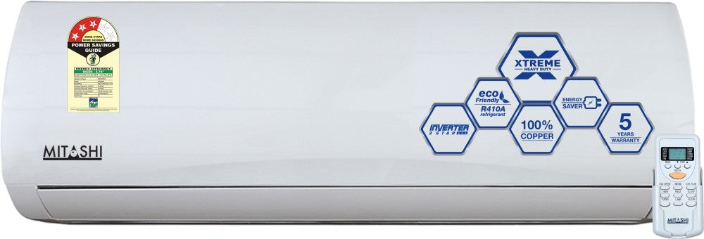 MITASHI 1 Ton 3 Star Split Inverter AC  - White - MiSAC103INvXHD, Copper Condenser