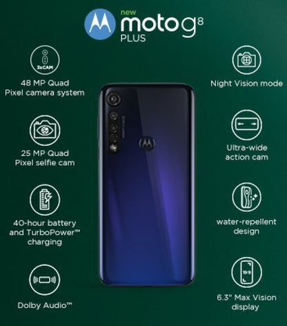 Moto G8 Plus (Cosmic Blue, 64 GB) - 4 GB RAM