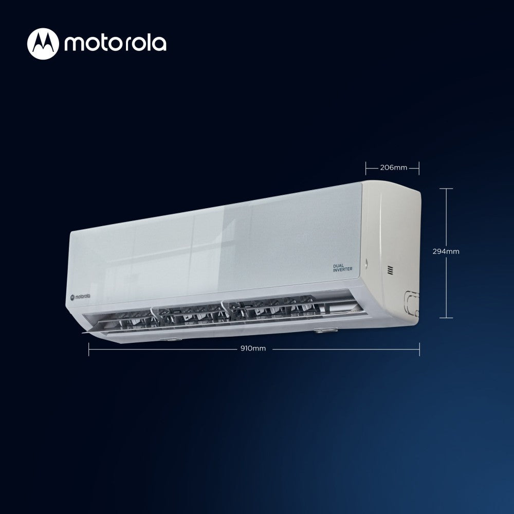 MOTOROLA 1.5 Ton 3 Star Split Dual Inverter AC  - Silver - MOTO153SIAT, Copper Condenser