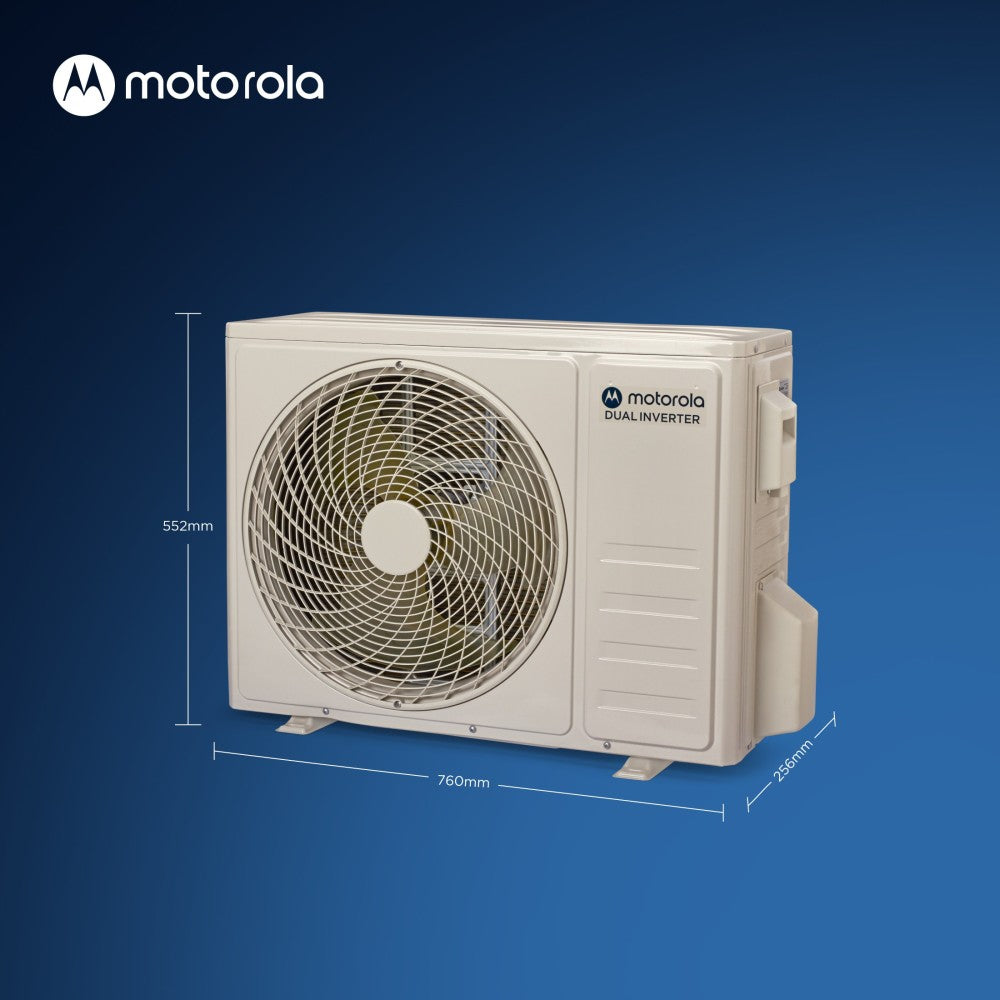 MOTOROLA 1.5 Ton 3 Star Split Dual Inverter AC  - Silver - MOTO153SIAT, Copper Condenser