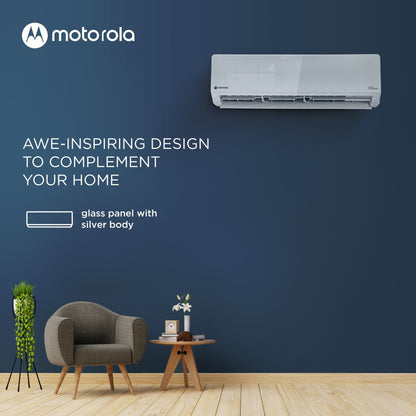 MOTOROLA 1.5 Ton 3 Star Split Dual Inverter AC  - Silver - MOTO153SIAT, Copper Condenser