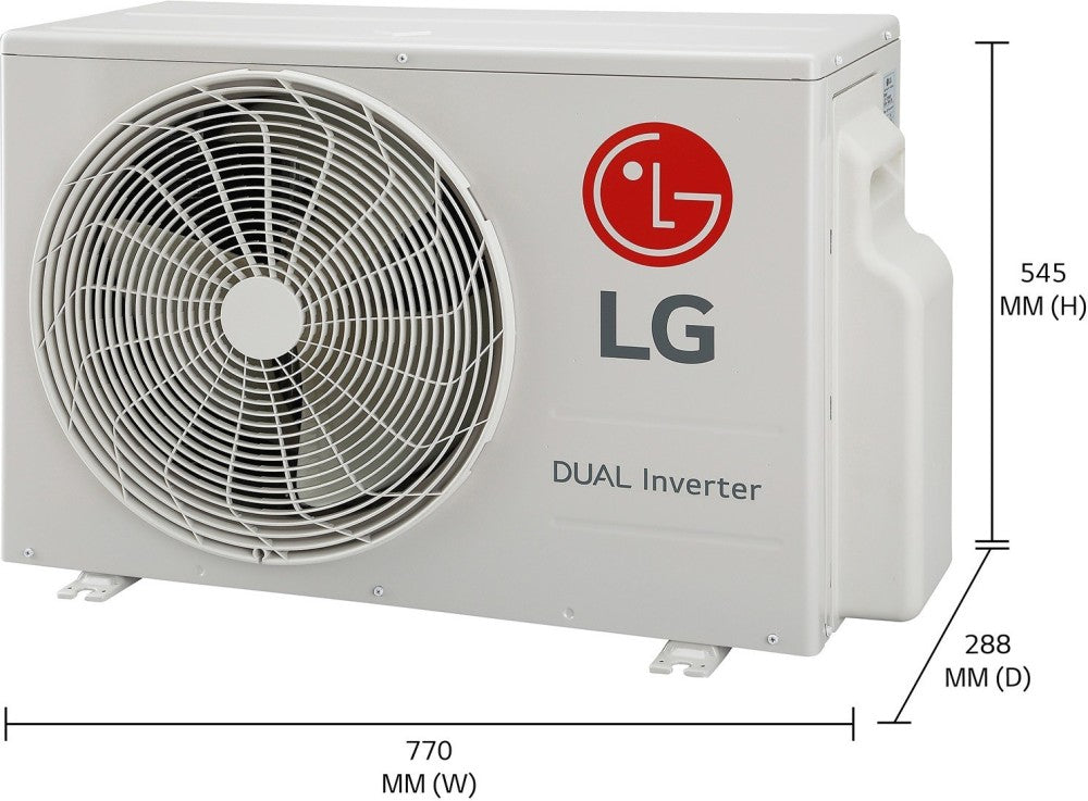 LG Convertible 5-in-1 Cooling 1.5 Ton 3 Star Split Dual Inverter AC  - White - MS-Q18PNXA, Copper Condenser