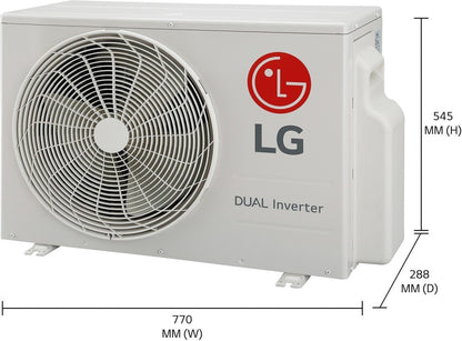 LG Convertible 5-in-1 Cooling 1.5 Ton 3 Star Split Dual Inverter AC  - White - MS-Q18PNXA, Copper Condenser