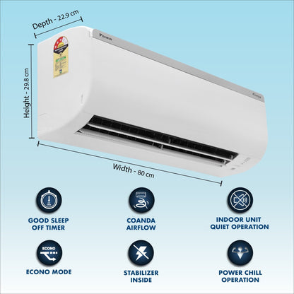 Daikin 1.5 Ton 3 Star Split Inverter with PM 2.5 Filter AC with PM 2.5 Filter  - White - MTKL50TV16V/RKL50TV16V/C/RKL50TV16VF, Copper Condenser