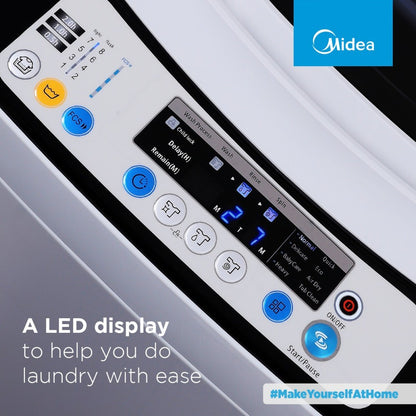 Midea 10.5 kg One Touch AI Wash Fully Automatic Top Load Washing Machine Grey - MWMTL0105C02