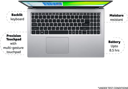 एसर एस्पायर 5 कोर आई3 11वीं पीढ़ी - (4 जीबी/256 जीबी एसएसडी/विंडोज 10 होम) ए515-56 पतला और हल्का लैपटॉप - 15.6 इंच, सिल्वर, 1.65 किलोग्राम, एमएस ऑफिस के साथ