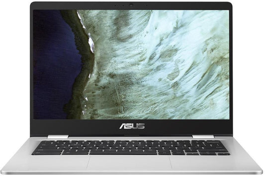 Asus Chromebook Celeron ड्युअल कोर - (4 GB/64 GB EMMC स्टोरेज/Chrome OS) C423NA-EC0521 Chromebook - 14 इंच, सिल्वर, 1.34 Kg