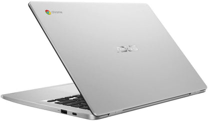 Asus Chromebook Celeron ड्युअल कोर - (4 GB/64 GB EMMC स्टोरेज/Chrome OS) C423NA-EC0521 Chromebook - 14 इंच, सिल्वर, 1.34 Kg