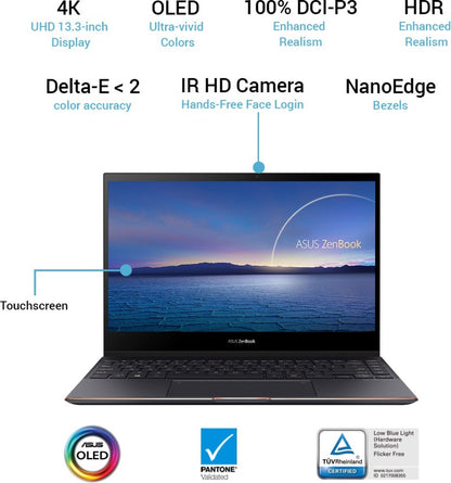 ASUS ZenBook Flip S OLED Core i7 11th Gen Intel EVO - (16 GB/1 TB SSD/Windows 10 Home) UX371EA-HL701TS पतला और हल्का लैपटॉप - 13.3 इंच, जेड ब्लैक, 1.20 किग्रा, एमएस ऑफिस के साथ