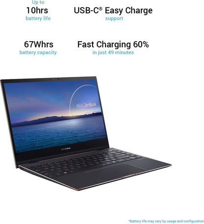 ASUS ZenBook Flip S OLED Core i7 11th Gen Intel EVO - (16 GB/1 TB SSD/Windows 10 Home) UX371EA-HL701TS पतला और हल्का लैपटॉप - 13.3 इंच, जेड ब्लैक, 1.20 किग्रा, एमएस ऑफिस के साथ