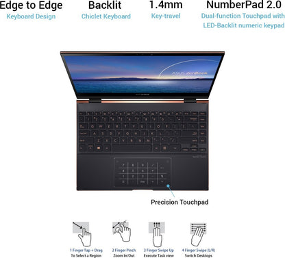 ASUS ZenBook Flip S OLED Core i7 11th Gen Intel EVO - (16 GB/1 TB SSD/Windows 10 Home) UX371EA-HL701TS पतला और हल्का लैपटॉप - 13.3 इंच, जेड ब्लैक, 1.20 किग्रा, एमएस ऑफिस के साथ