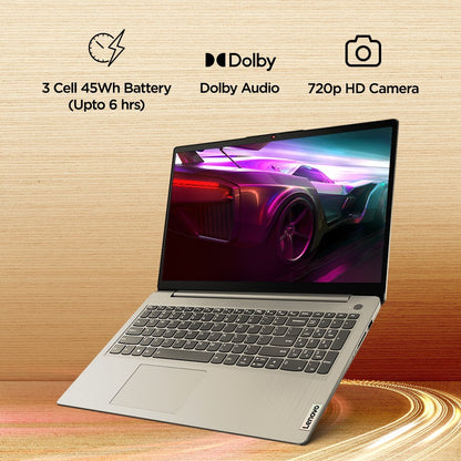 Lenovo IdeaPad 3 Intel Core i3 11th Gen - (8GB/256GB SSD/DOS) 15ITL6 पतला और हल्का लैपटॉप - 15.6 इंच, आर्कटिक ग्रे, 1.65 किलोग्राम