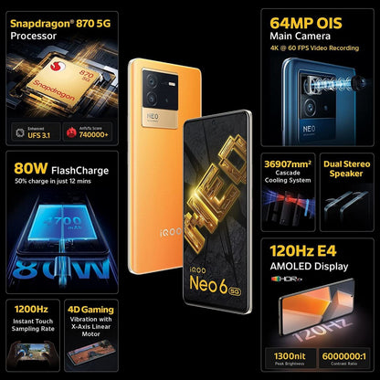 IQOO NEO 6 (MAVERICK ORANGE, 256 GB) - 12 GB RAM