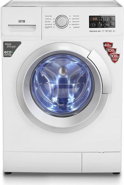 IFB 7 kg In-Built Anticrease, Auto Tub Clean, Delay Start Fully Automatic Front Load Washing Machine with In-built Heater White - NEO DIVA WS 7010