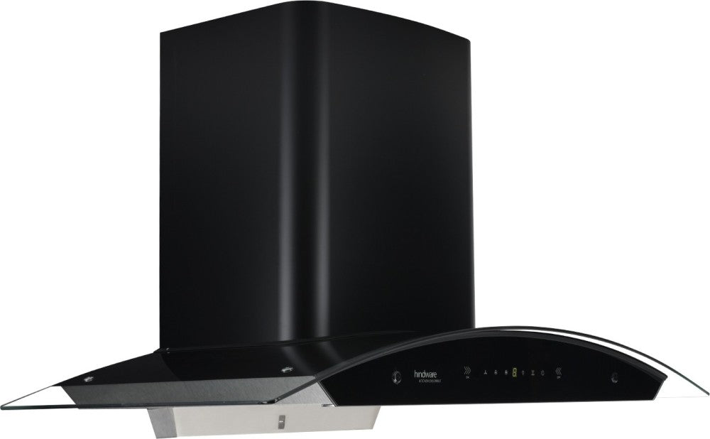 Hindware Nevio Plus 90  Auto Clean Wall Mounted Chimney - Black 1400 CMH