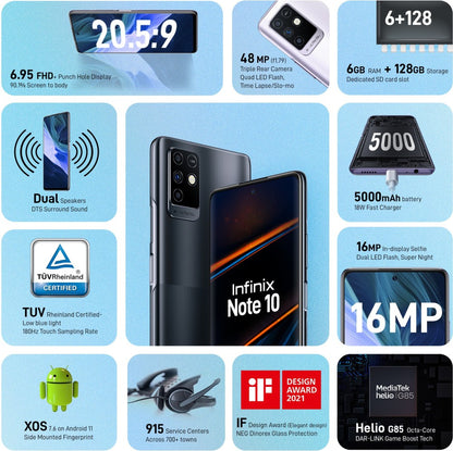 Infinix Note 10 (95° Black, 128 GB) - 6 GB RAM