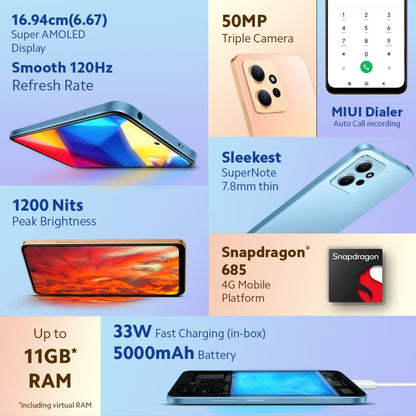 REDMI Note 12 (Ice Blue, 64 GB) - 6 GB RAM