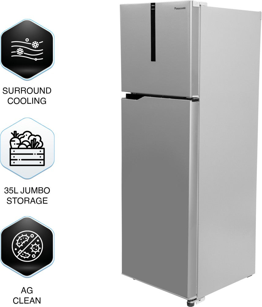 Panasonic 257 L Frost Free Double Door 3 Star Refrigerator - Electric Grey, NR-TH292CVHN