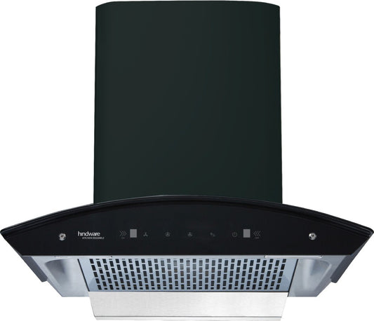 Hindware OASIS BLK 60 1350CMH WITH MOTION SENSOR Auto Clean Wall Mounted Chimney - black 1350 CMH