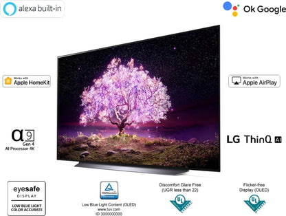 LG OLED C1 सीरीज 195 सेमी (77 इंच) OLED अल्ट्रा HD (4K) स्मार्ट वेबओएस टीवी - OLED77C1PTZ