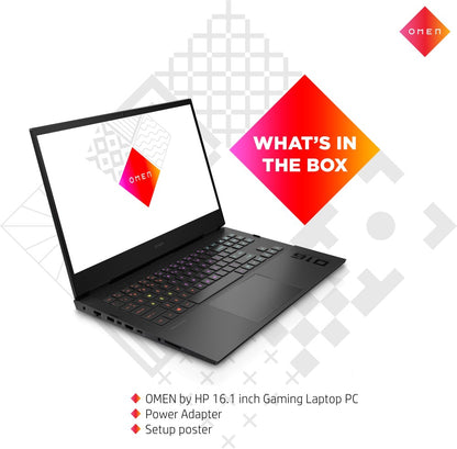 HP OMEN Core i7 11th Gen - (16 GB/1 TB SSD/Windows 11 Home/4 GB ग्राफ़िक्स/NVIDIA GeForce RTX RTX 3050) 16-B0351TX गेमिंग लैपटॉप - 16.1 इंच, शैडो ब्लैक, 2.32 किलोग्राम, MS ऑफिस के साथ