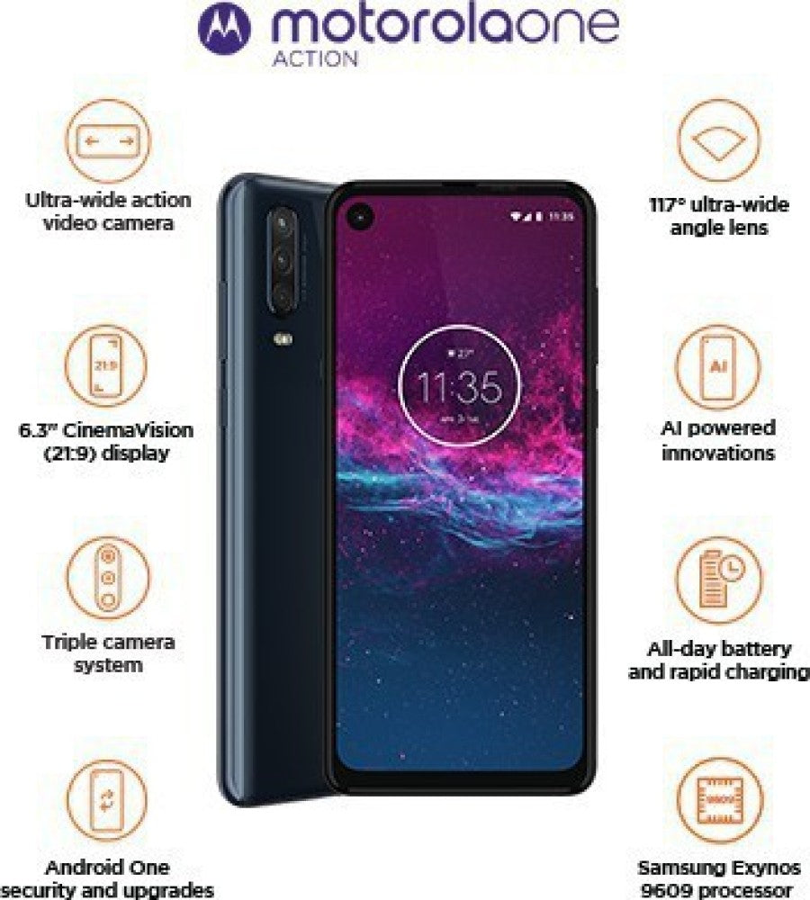 Motorola One Action (Denim Blue, 128 GB) - 4 GB RAM