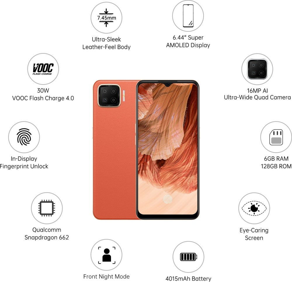 OPPO F17 (Dynamic Orange, 128 GB) - 6 GB RAM