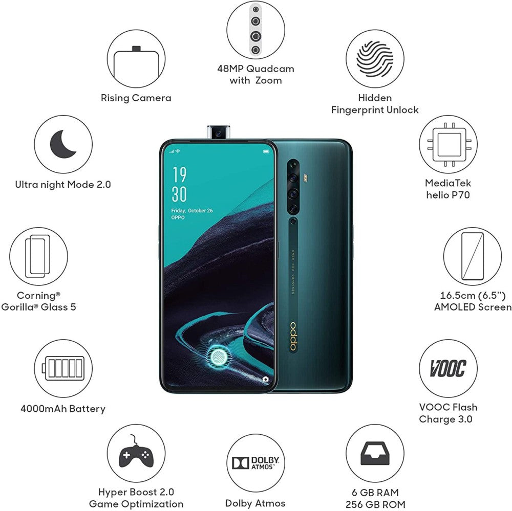 OPPO Reno2 F (Lake Green, 256 GB) - 6 GB RAM