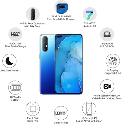 OPPO Reno3 Pro (Auroral Blue, 128 GB) - 8 GB RAM