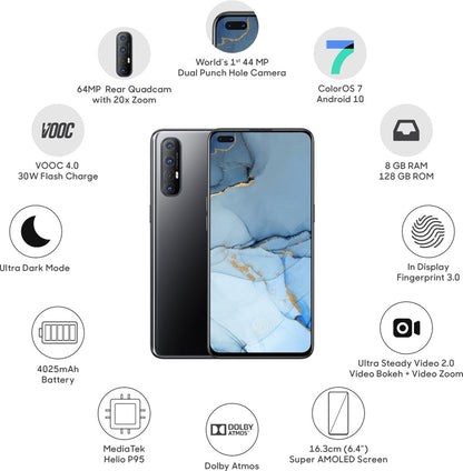 OPPO Reno3 Pro (Midnight Black, 128 GB) - 8 GB RAM