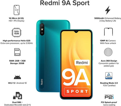 Redmi 9A Sport (Coral Green, 32 GB) - 3 GB RAM