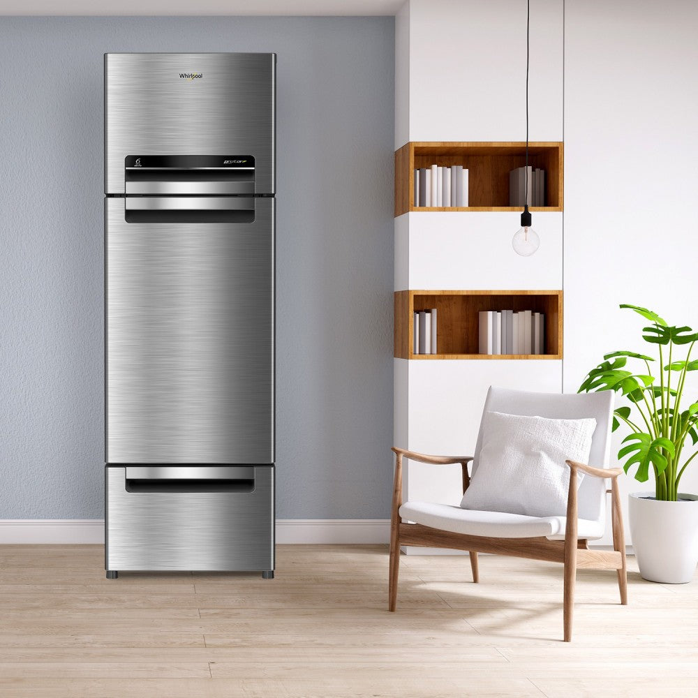 Whirlpool 260 L Frost Free Triple Door Refrigerator - Magnum Steel, FP 283D Protton Roy Magnum Steel (N)