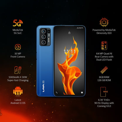 LAVA AGNI (Fiery Blue, 128 GB) - 8 GB RAM