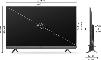 वीयू सिनेमा टीवी एक्शन सीरीज़ 138 सेमी (55 इंच) अल्ट्रा एचडी (4K) एलईडी स्मार्ट एंड्रॉइड टीवी 100W बिल्ट-इन साउंडबार के साथ - 55LX