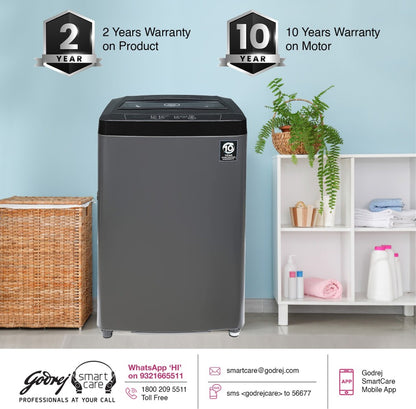 Godrej 7 kg Fully Automatic Top Load Washing Machine with In-built Heater Grey - WTEON ADR 70 5.0 FDTH GPGR