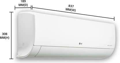 LG 1 टन 3 स्टार स्प्लिट डुअल इन्वर्टर AC - सफ़ेद - PS-Q12JNXE1, कॉपर कंडेनसर