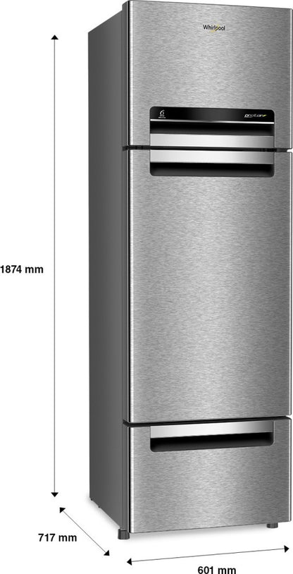 Whirlpool 300 L Frost Free Triple Door Refrigerator - Alpha Steel (N), FP 313D PROTTON ROY Alpha Steel (N)