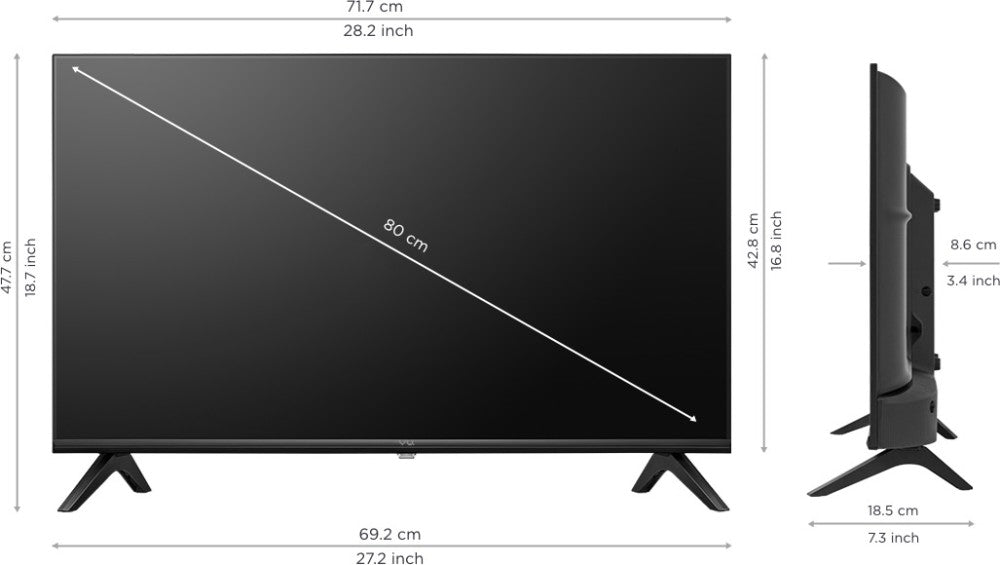 Vu Premium TV 80 cm (32 inch) HD Ready LED Smart Linux TV with Bezel-Less Frame - 32UA