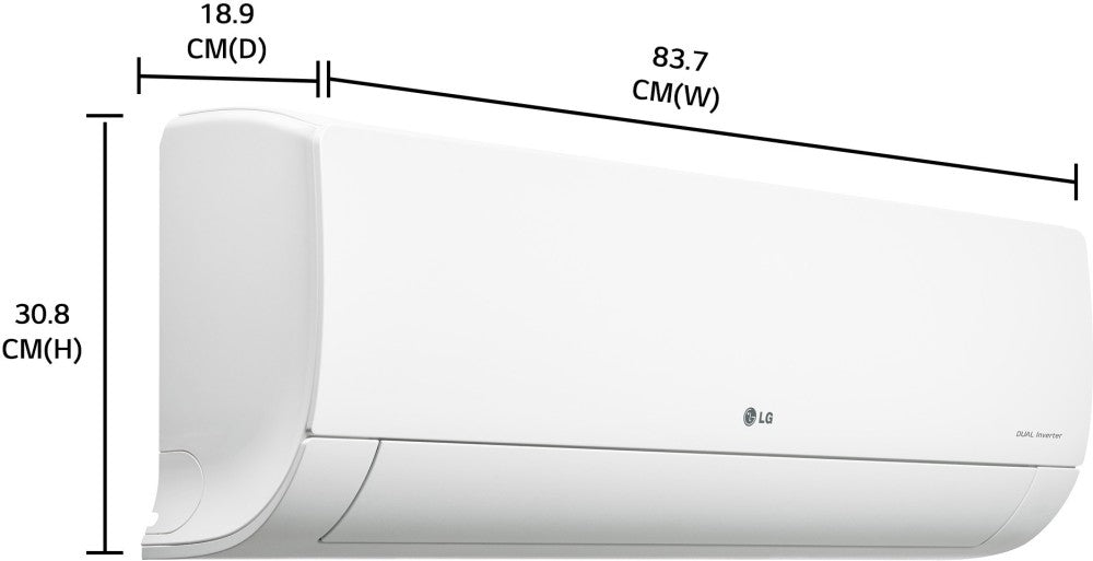 LG 1.5 Ton 3 Star Split Dual Inverter AC with Wi-fi Connect  - White - PS-Q19BWXF, Copper Condenser